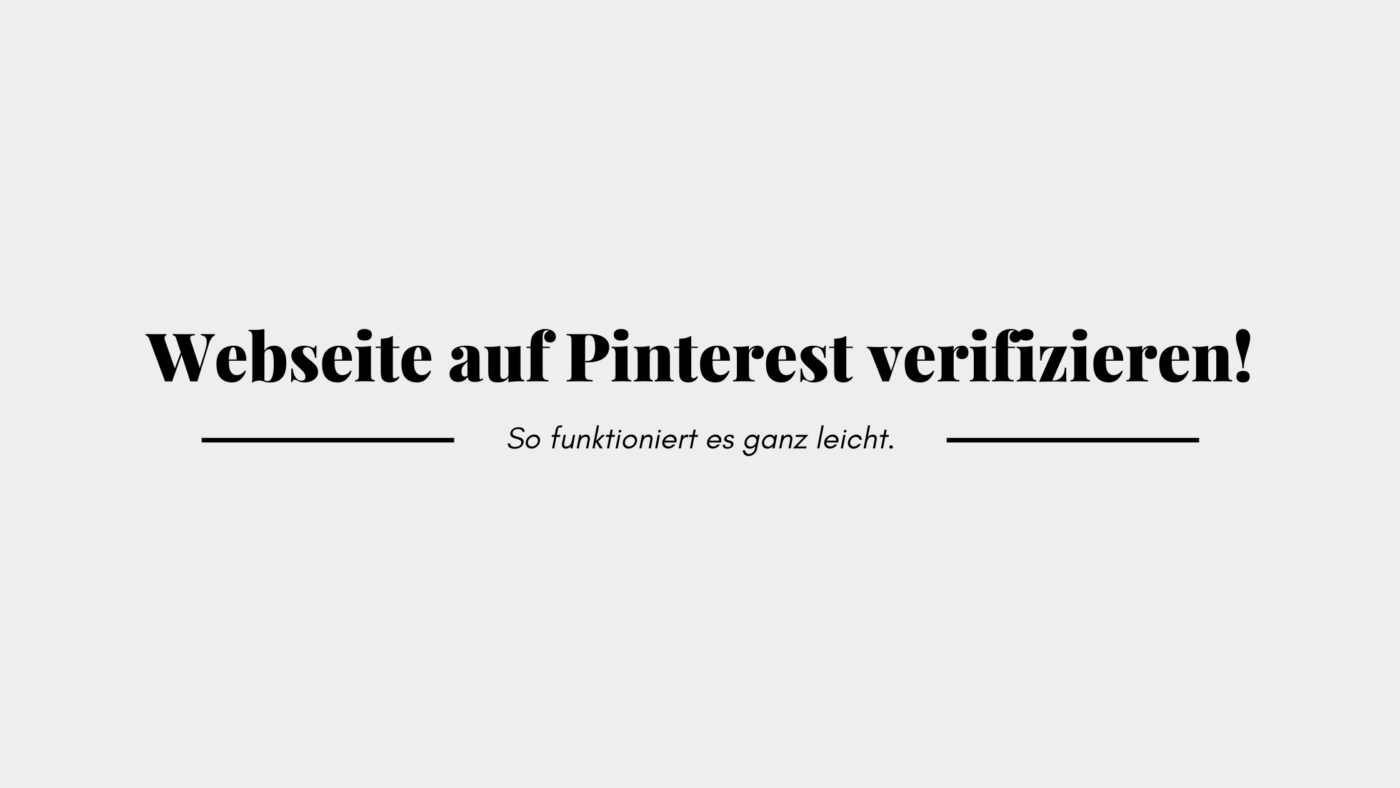 Pinterest verifizieren