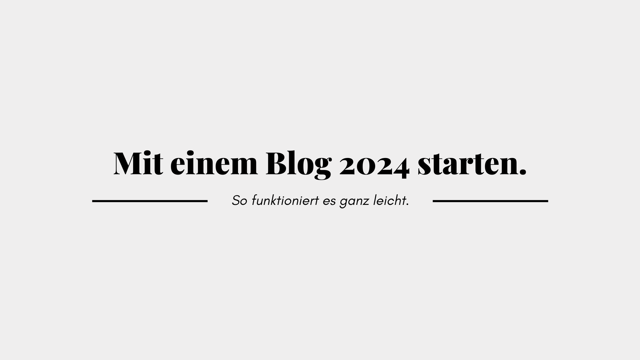 Blog starten