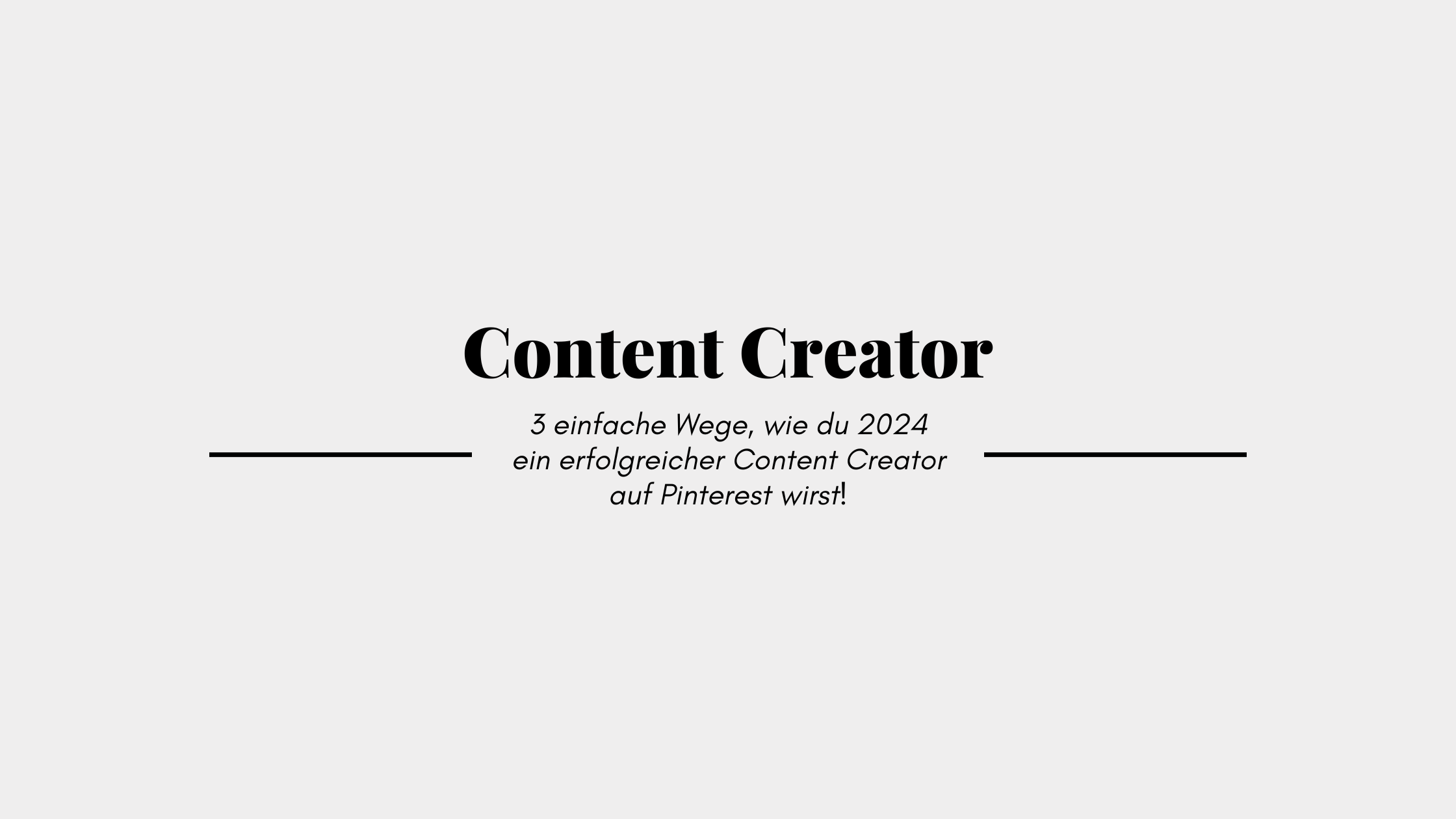 Content Creator auf Pinterest werden