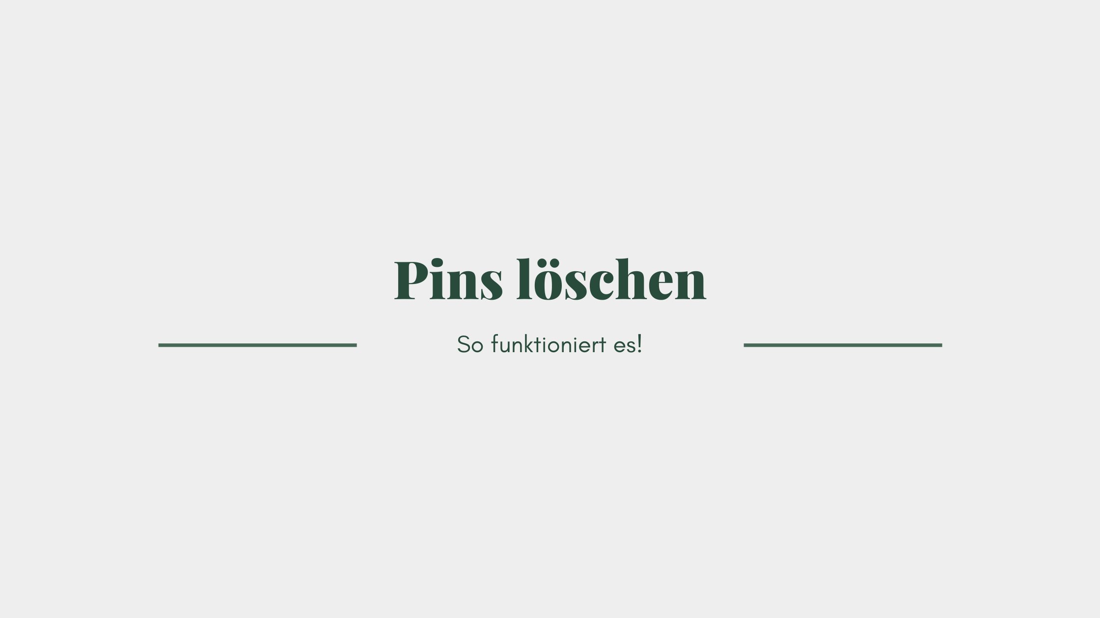 Pins löschen