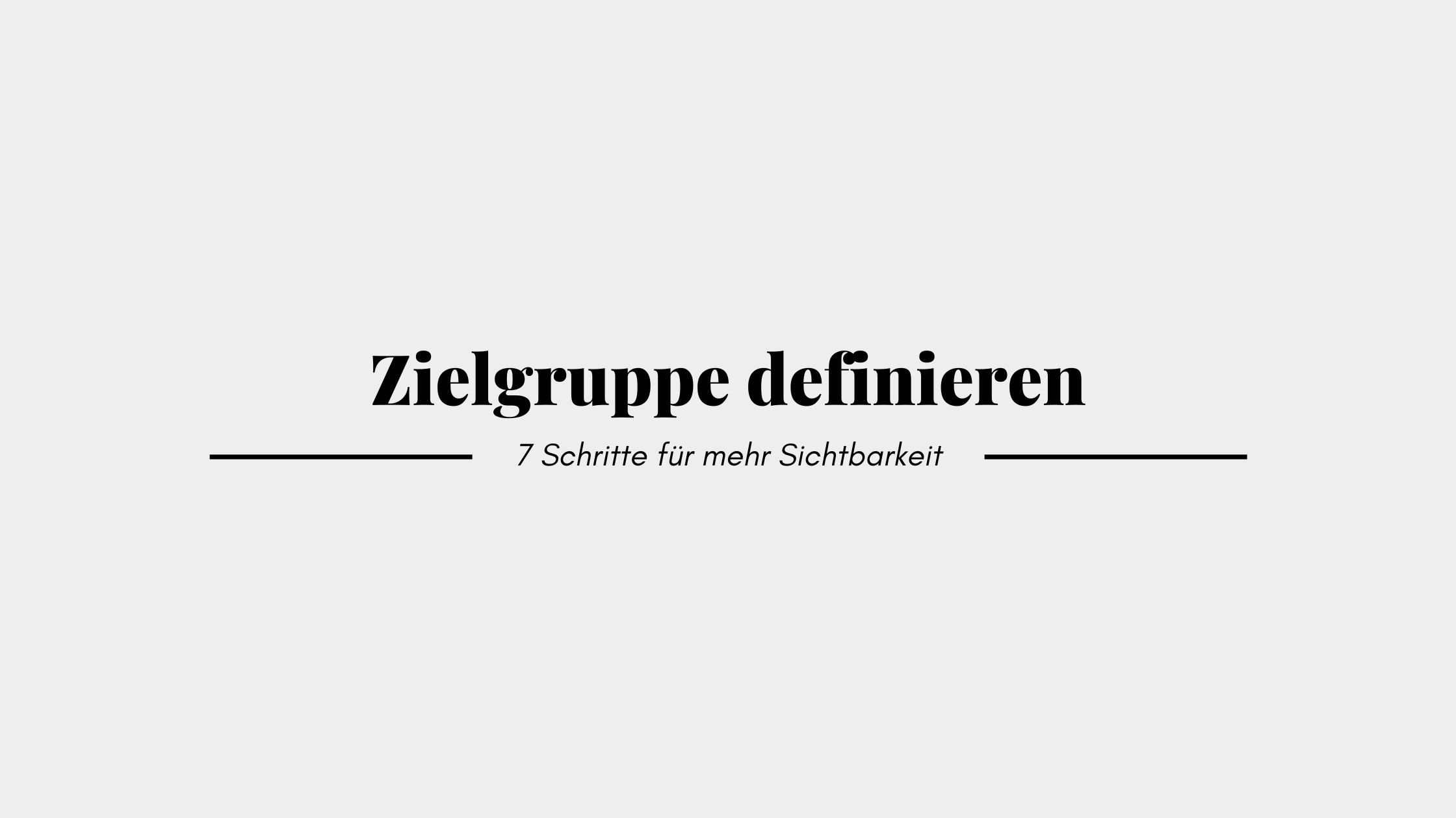Zielgruppe definieren